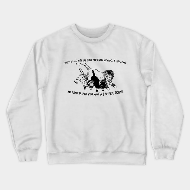 Familia por Vida - black Crewneck Sweatshirt by badvibesonly